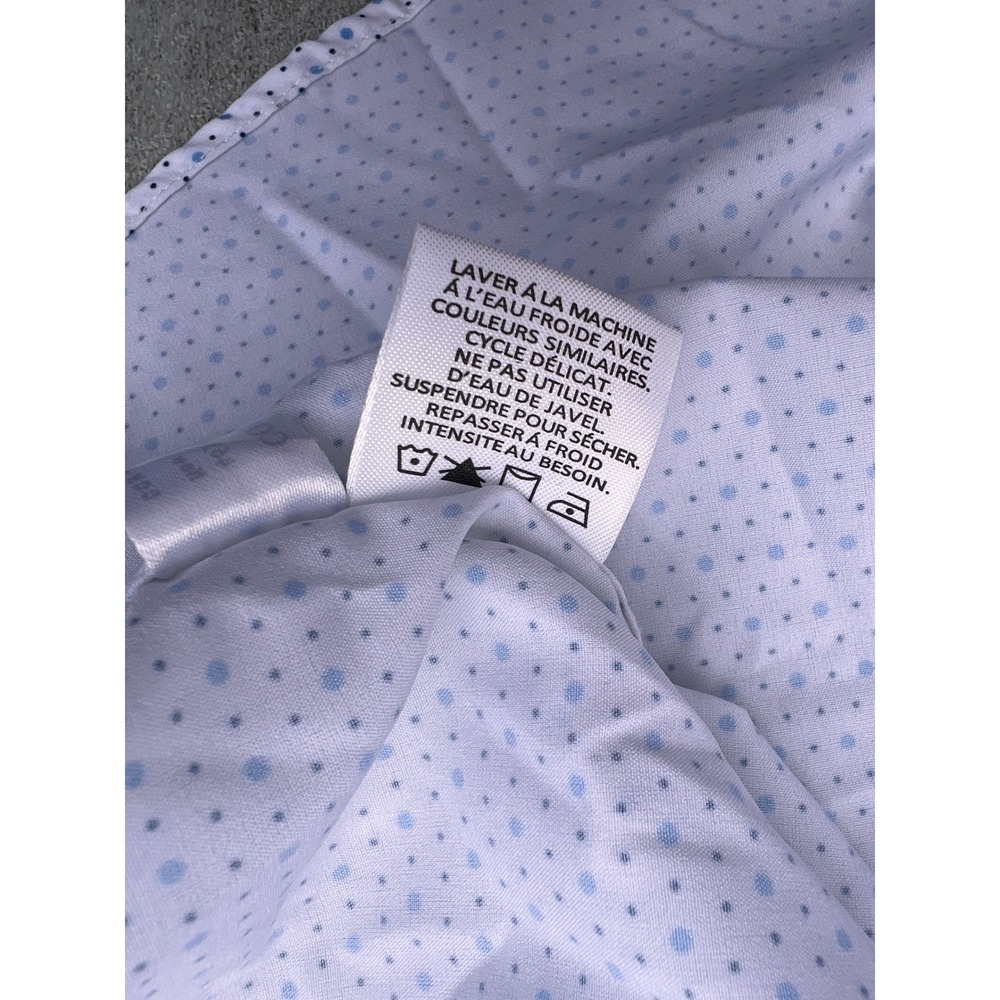 CONSTRUCT Slim Fit White Short Sleeve Button Up Shirt XL Blue Dot Lightweight - Picture 7 of 7